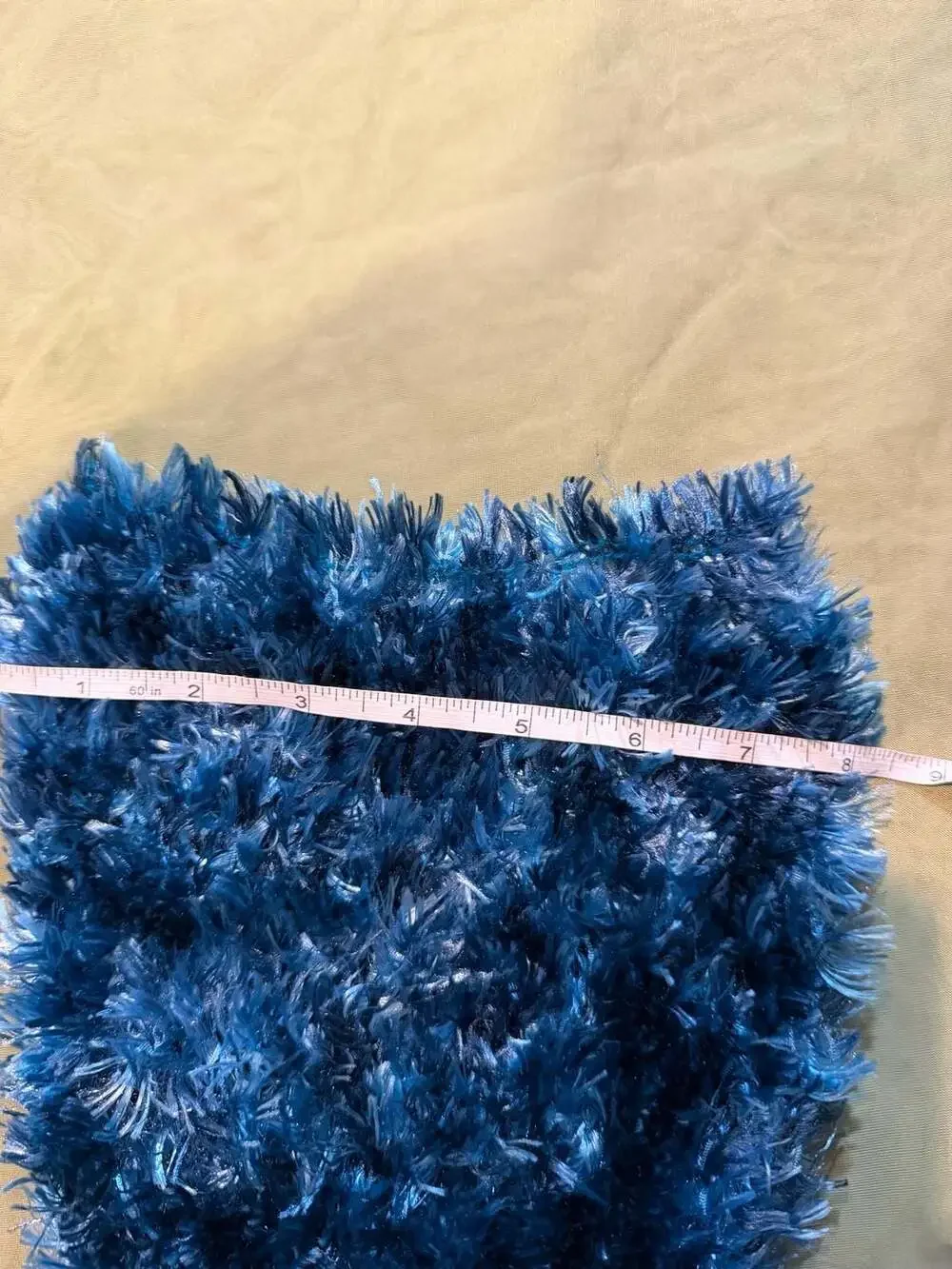 Cejon Blue Eyelash Fuzzy Knit Scarf